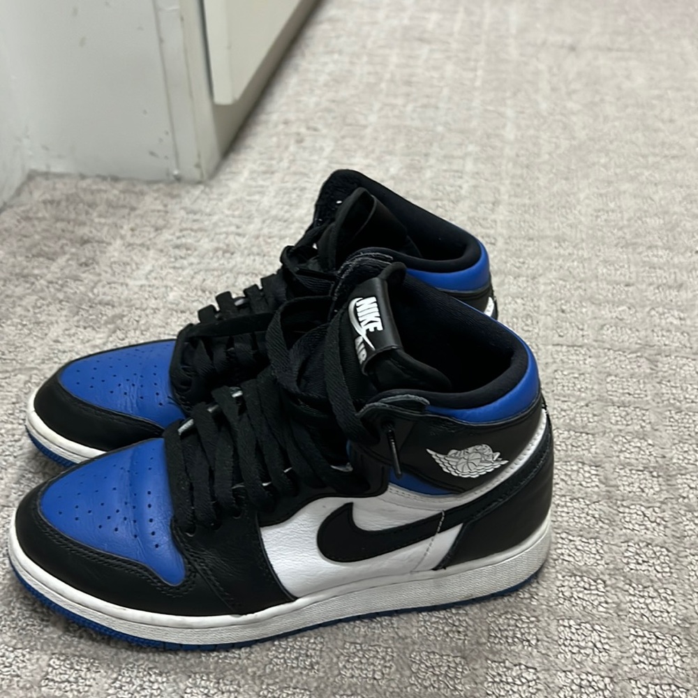 Black and blue Jordan 1 high. Kids size 4.5Y. Originally purchased for $250